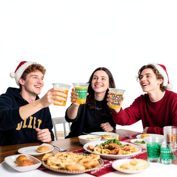 Atonofun Christmas Cups Clear Disposable Party Home-4