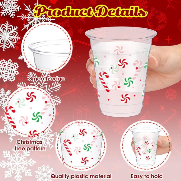 Yaomiao Christmas Plastic Cups Disposable Party Drinkware-2
