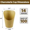 CAMKYDE Charcuterie Cups Brown 14oz Disposable Recyclable-1