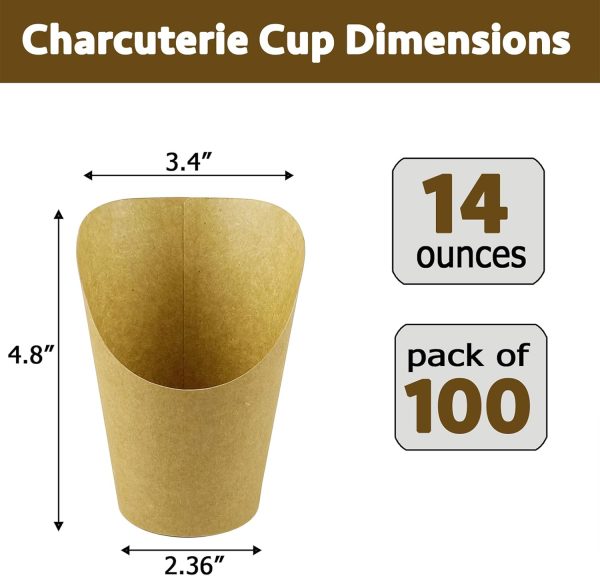 CAMKYDE Charcuterie Cups Brown 14oz Disposable Recyclable-1