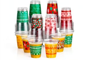 Atonofun Christmas Cups Clear Disposable Party Home-0