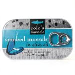 Coles Smoked Mussels Canned Seafood Olive Oil Lemon Garlic-0