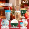 CUPLOOV Retro Christmas Cups Leak Proof Disposable Party-2