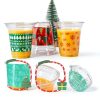 Atonofun Christmas Cups Clear Disposable Party Home-2