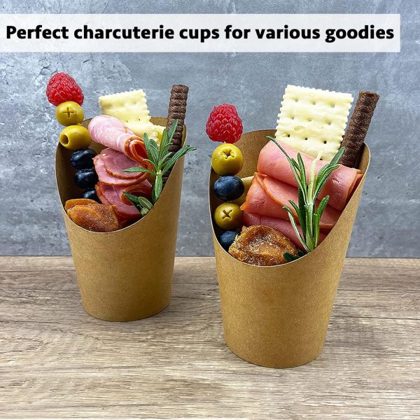 CAMKYDE Charcuterie Cups Brown 14oz Disposable Recyclable-5
