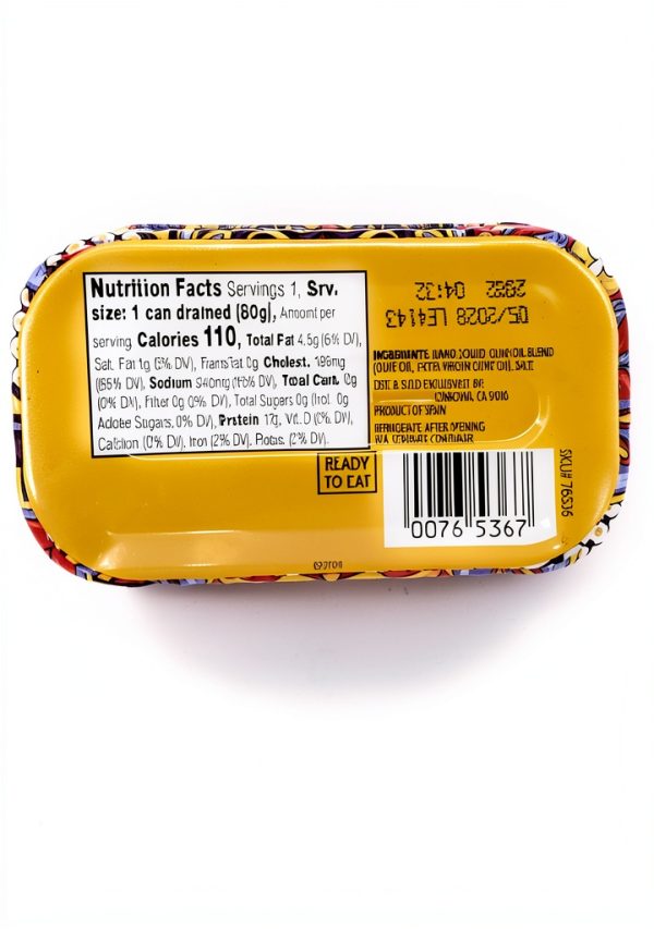 Calamari Pieces in Olive Oil Tjs Grocery Seafood Pack-2