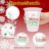 Yaomiao Christmas Plastic Cups 12 oz Disposable Party Cups-2