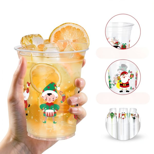 QZYL Christmas Plastic Cups 14oz Disposable Party Supplies-1