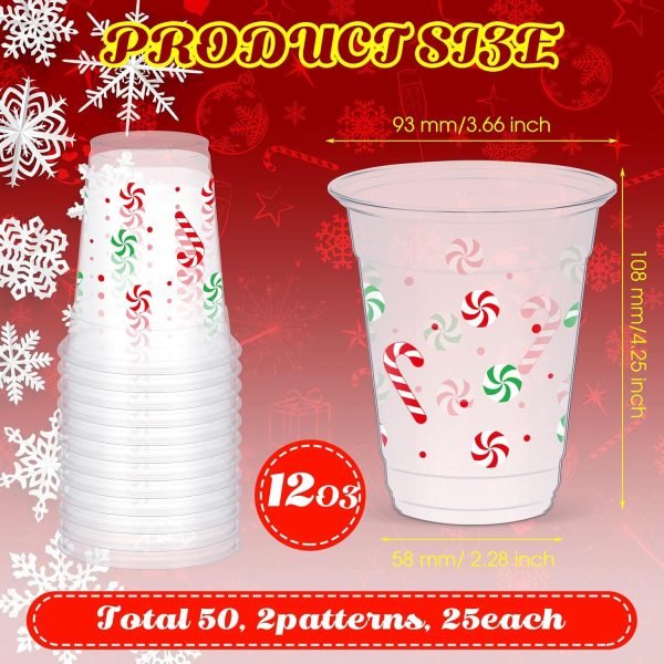 Yaomiao Christmas Plastic Cups Disposable Party Drinkware-1