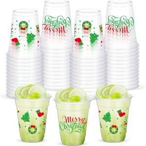 Yaomiao Christmas Plastic Cups 12 oz Disposable Party Cups-0
