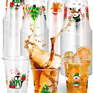 QZYL Christmas Plastic Cups 14oz Disposable Party Supplies-0