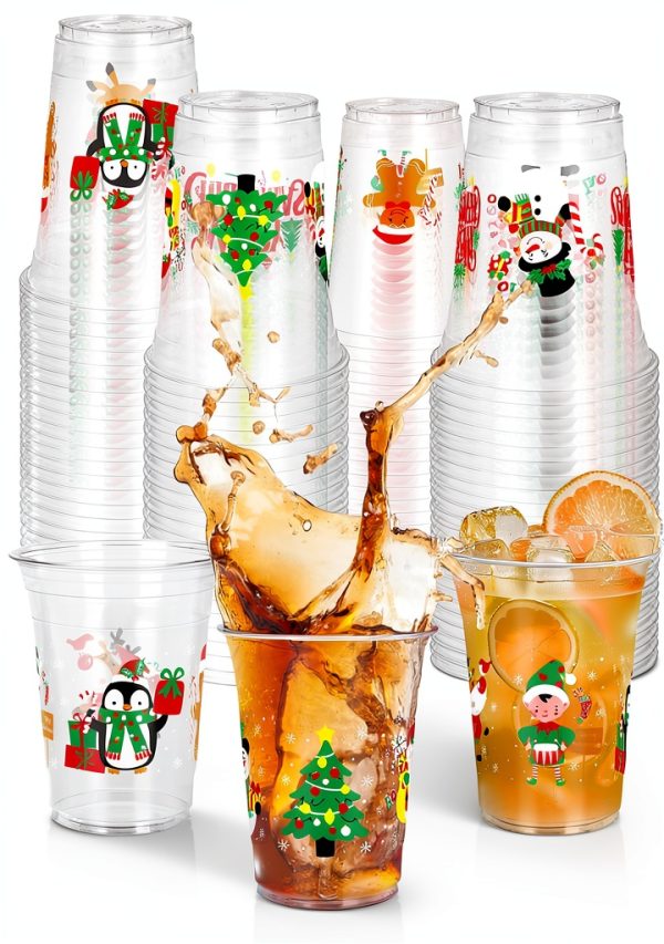 QZYL Christmas Plastic Cups 14oz Disposable Party Supplies-0