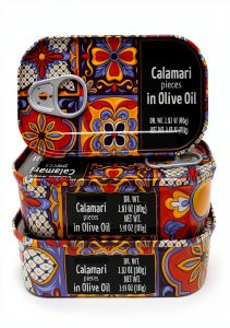 Calamari Pieces in Olive Oil Tjs Grocery Seafood Pack-0