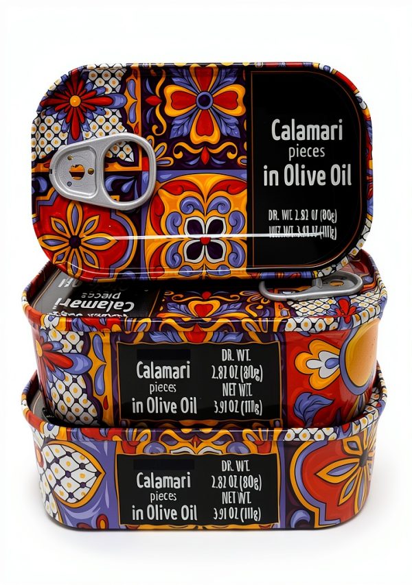 Calamari Pieces in Olive Oil Tjs Grocery Seafood Pack-0