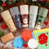 CUPLOOV Retro Christmas Cups Leak Proof Disposable Party-1