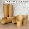 CAMKYDE Charcuterie Cups Brown 14oz Disposable Recyclable-3