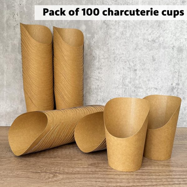 CAMKYDE Charcuterie Cups Brown 14oz Disposable Recyclable-3