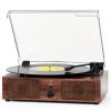 Mersoco Wooden Vinyl Player with Built-in Speakers-0