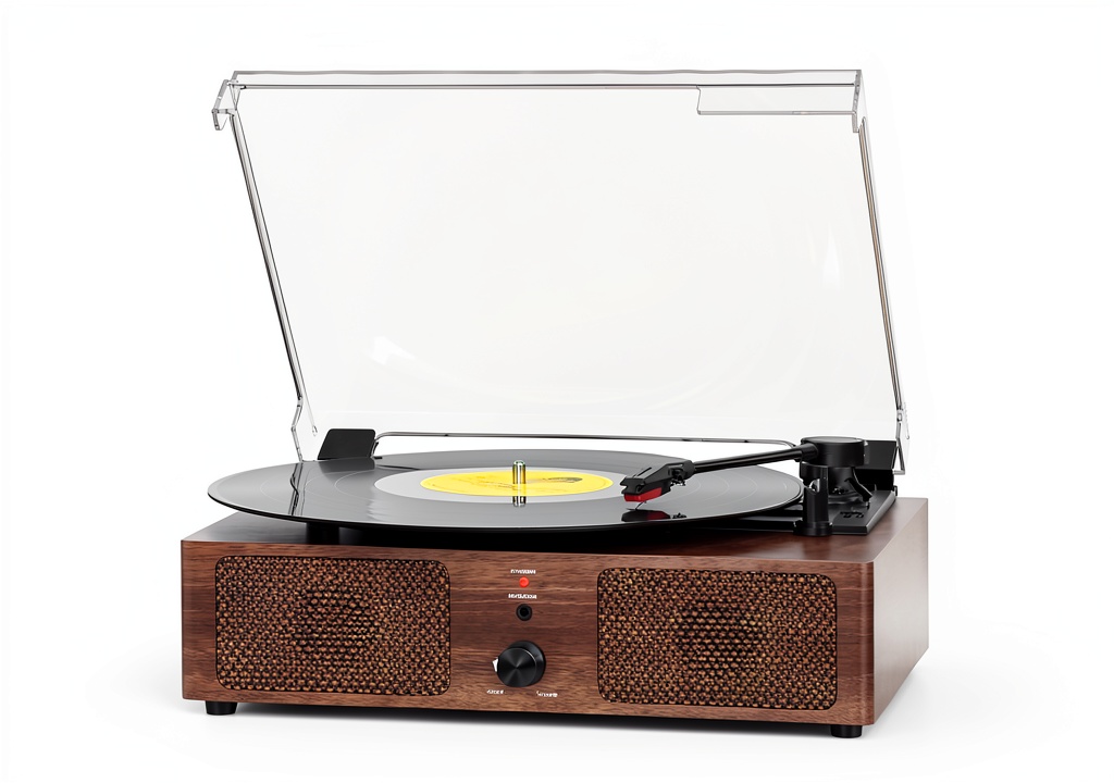 Mersoco Wooden Vinyl Player with built-in speakers