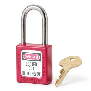 Master Lock Red Lockout Tagout Safety Padlock with Key 410RED 1.5"-0