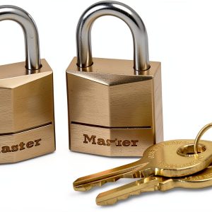 Master Lock Padlock Solid Brass ThreeQuarter in Wide 120T 2 Pack-0