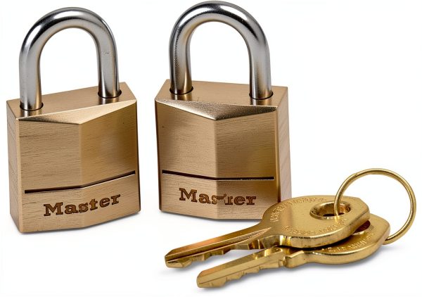 Master Lock Padlock Solid Brass ThreeQuarter in Wide 120T 2 Pack-0