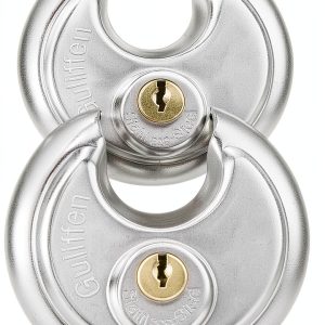 Keyed Alike Discus Padlocks,Stainless Steel Disc Padlock with Same Key for Storage Unit, Sheds, Garages and Trailer,4 Pack-0