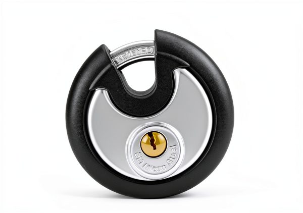 DAYGOS Padlock 3/8-Inch Shackle Steel Disc Lock with Rubber Bumper-4