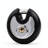 DAYGOS Padlock 3/8-Inch Shackle Steel Disc Lock with Rubber Bumper-2