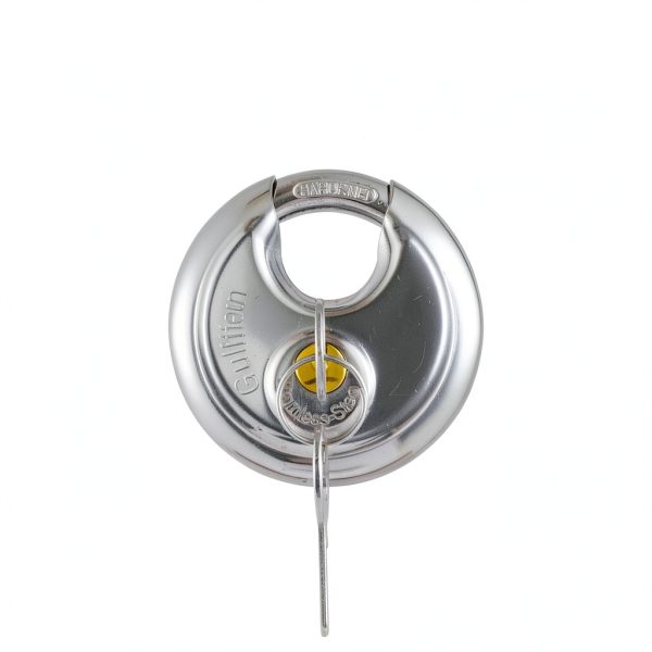 Keyed Alike Discus Padlocks,Stainless Steel Disc Padlock with Same Key for Storage Unit, Sheds, Garages and Trailer，4 Pack-5