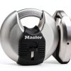 Master Lock Magnum Heavy-Duty Stainless-Steel Discus Padlock with Keys, Keyed Alike Heavy Duty Storage Lock for Indoor or Outdoor Use, M40XKAD-5