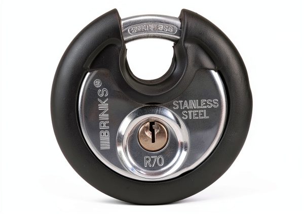 BRINKS Heavy Duty Padlock 70mm Discus Keyed for Shed Garage Toolbox-0