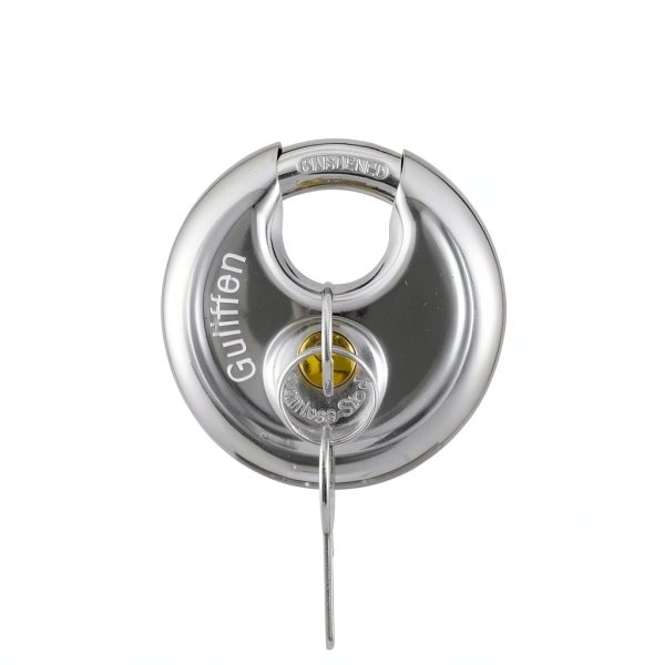 Keyed Alike Discus Padlocks,Stainless Steel Disc Padlock with Same Key for Storage Unit, Sheds, Garages and Trailer，4 Pack-3