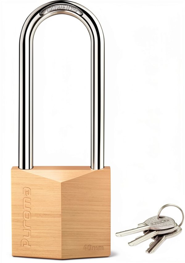 Puroma Keyed Padlock 2.6 Inch Waterproof Brass Lock with 3 Keys-0