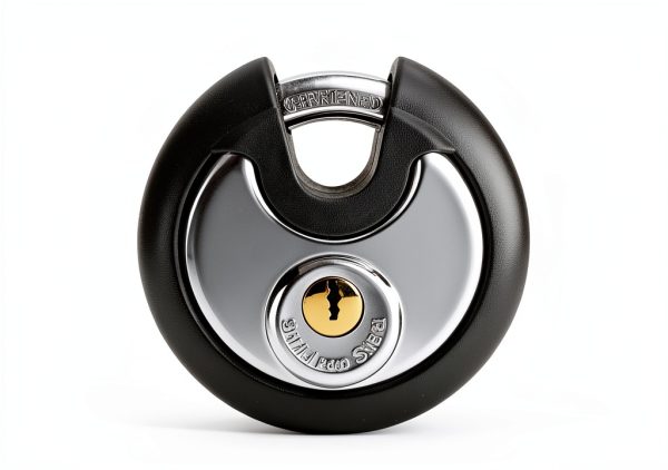 DAYGOS Padlock 3/8-Inch Shackle Steel Disc Lock with Rubber Bumper-1