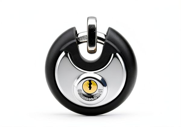 DAYGOS Padlock 3/8-Inch Shackle Steel Disc Lock with Rubber Bumper-7