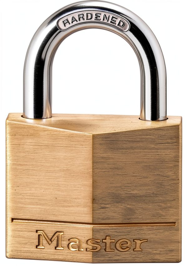 Master Lock 140D Solid Brass Padlock Keyed 1 Pack for Gate-0