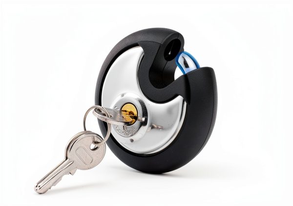 DAYGOS Padlock 3/8-Inch Shackle Steel Disc Lock with Rubber Bumper-6